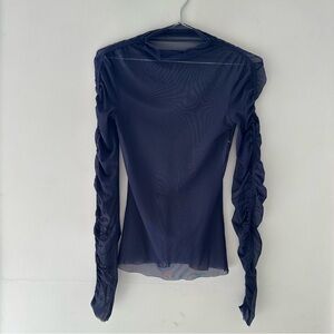 Opening Ceremony Purple Mesh Mock Neck Top